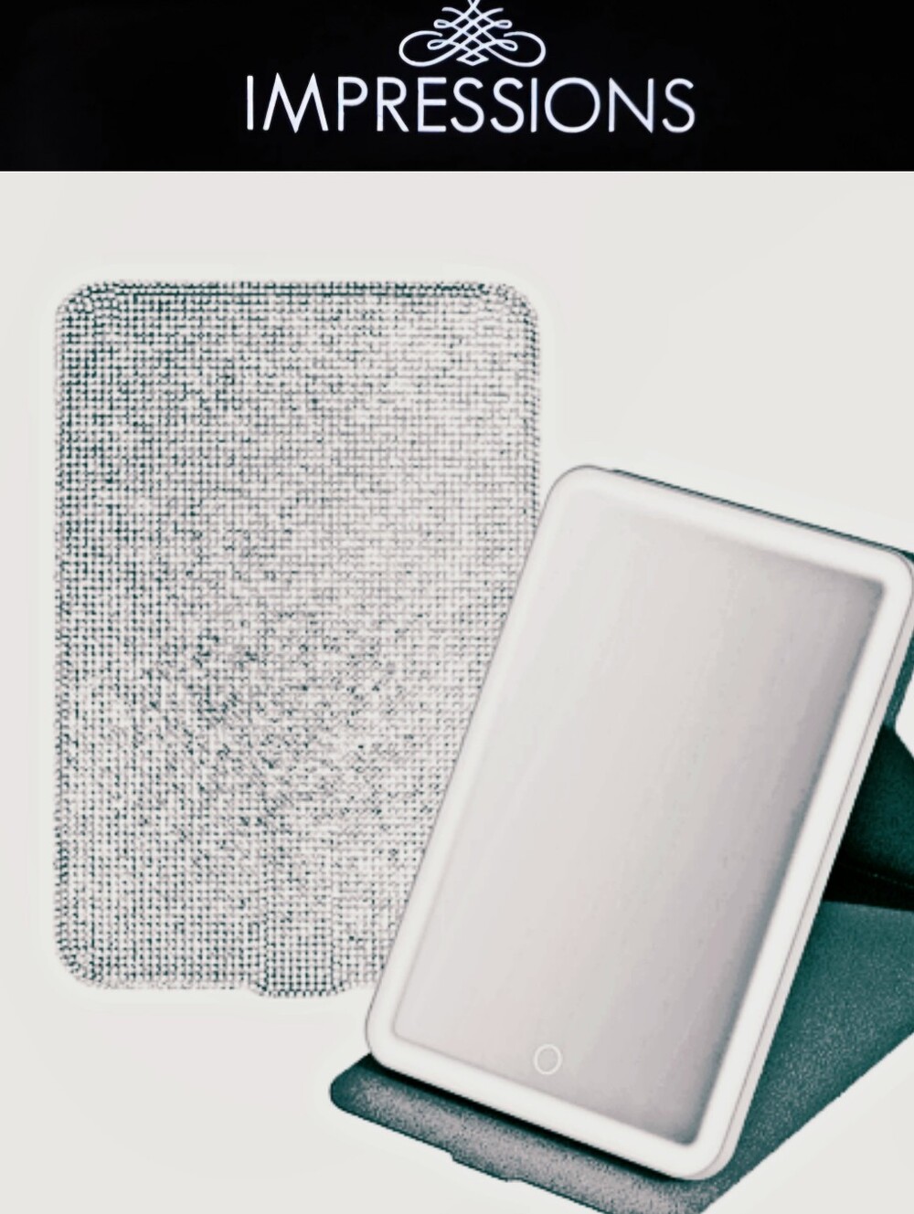 Impressions Touch Pad Bling Folio LED Makeup Mirror- Gunmetal
